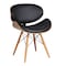 Armen Living Cassie Mid-Century Dining Chair in Walnut Wood and Black Faux Leather LCCASIWABL - alternate 1